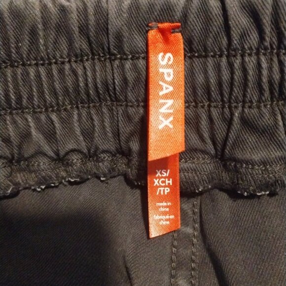 SPANX Women's Mid Rise Twill Joggers Sz XS Black‎ Stretchy Pull On Elastic Waist - Picture 7 of 9